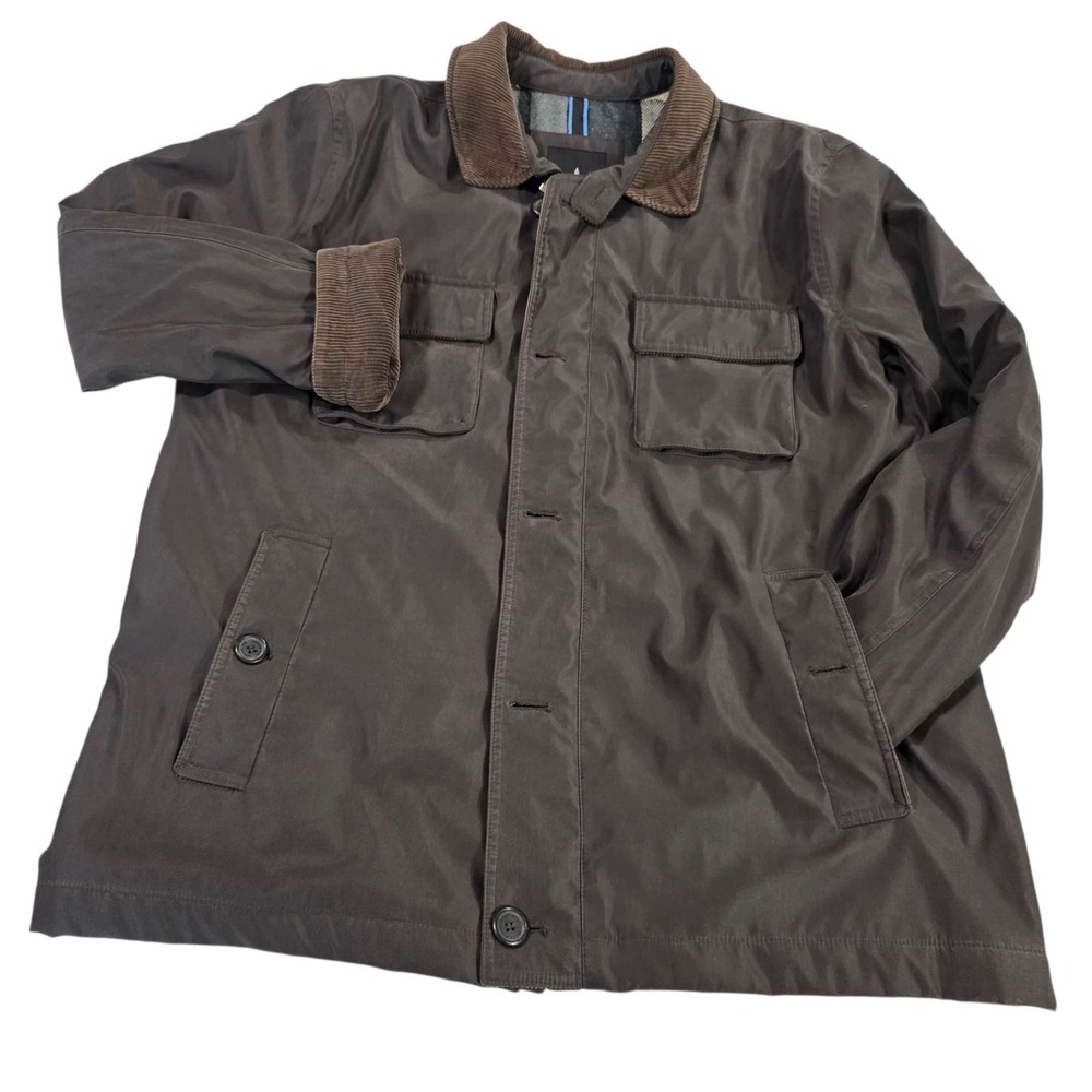 LONDON FOG Men's‎ Chore Jacket Brown Corduroy Collar XL Quilted Lined Outerwear